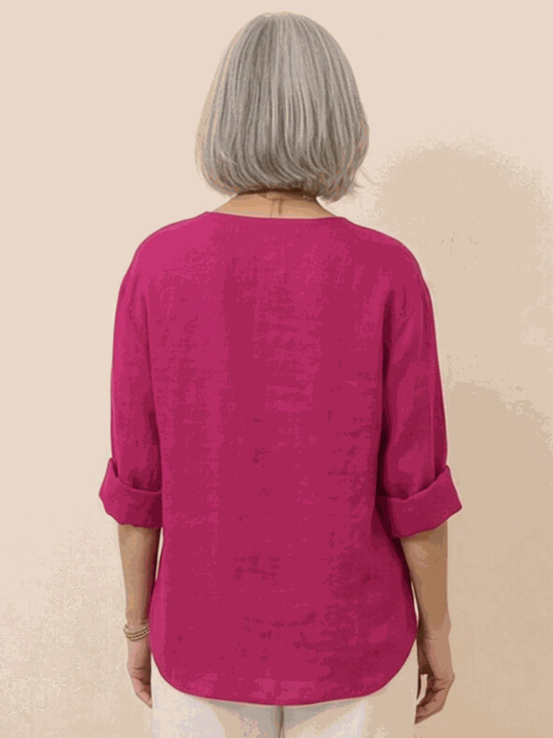 Pure Linen Age-Defying Button Detail Shirt - Image 47