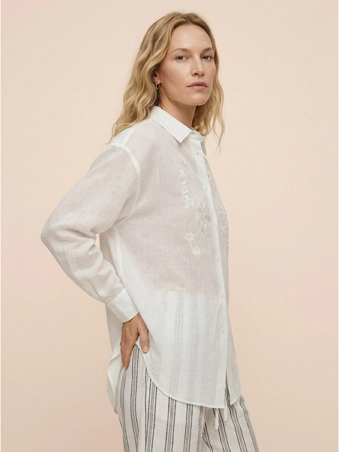 Ramie Linen-Lyocell Embroidered Shirt - Image 8