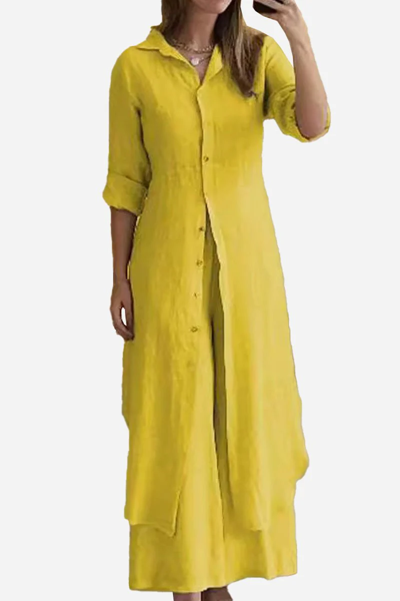 Refined Comfort Coordinated Wide-Leg Two-Piece - Image 11