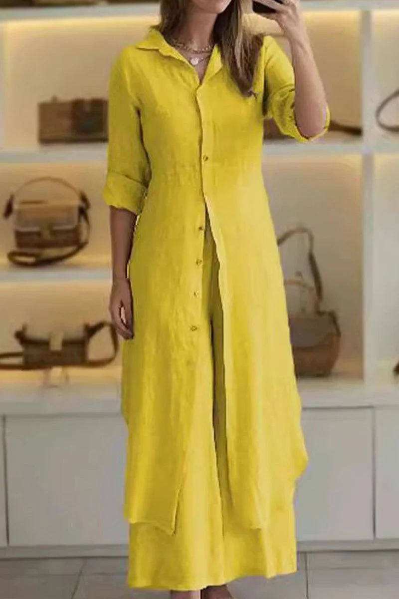 Refined Comfort Coordinated Wide-Leg Two-Piece - Image 12