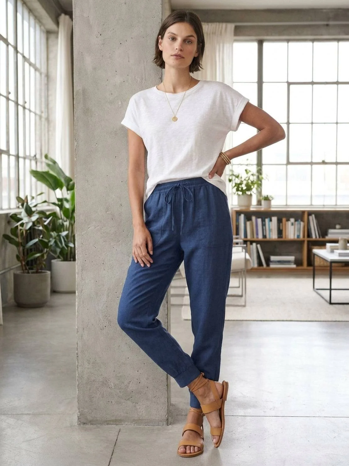 Relaxed Chic Elastic Ankles Pants - Image 17
