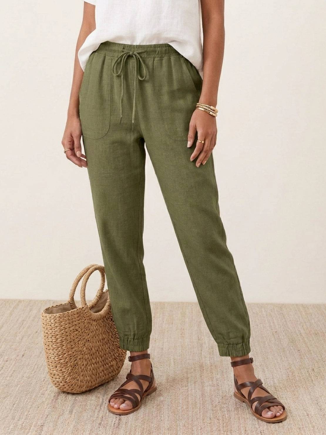 Relaxed Chic Elastic Ankles Pants - Image 21