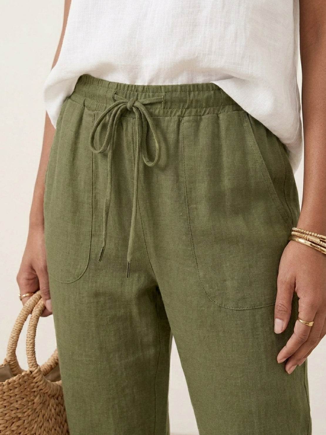 Relaxed Chic Elastic Ankles Pants - Image 24