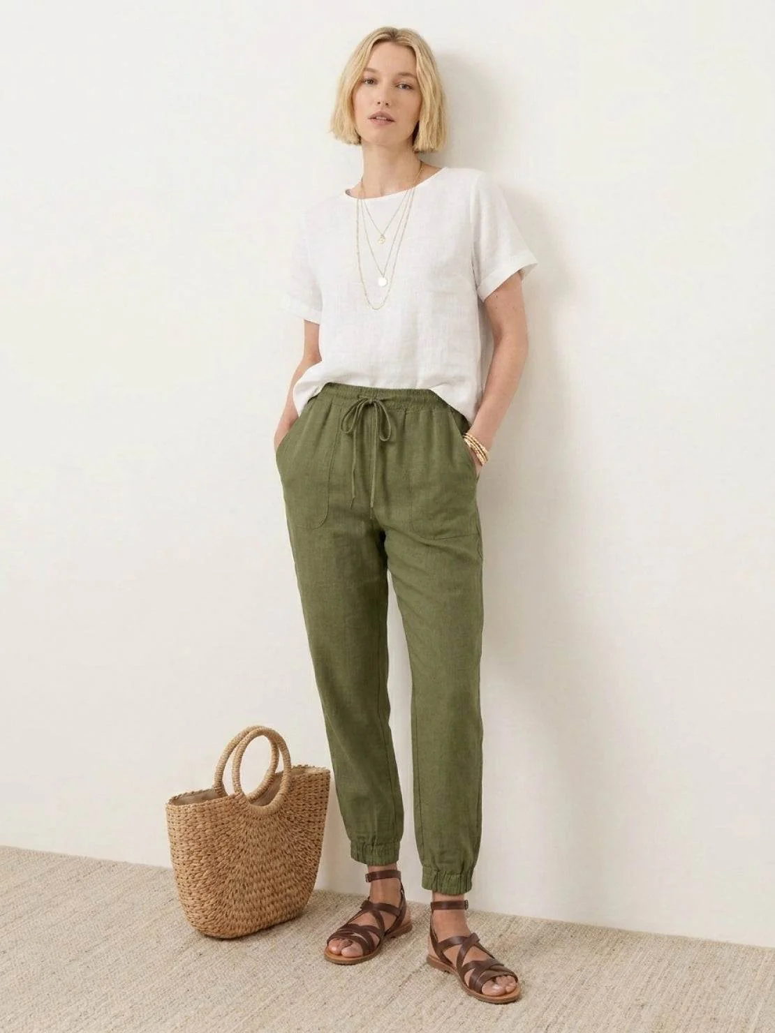 Relaxed Chic Elastic Ankles Pants - Image 25