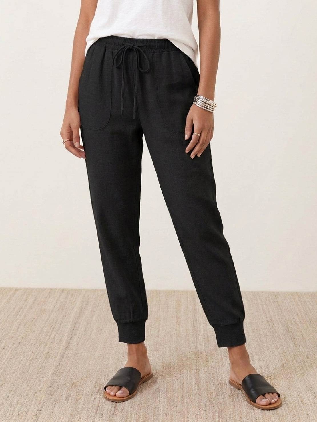 Relaxed Chic Elastic Ankles Pants - Image 6