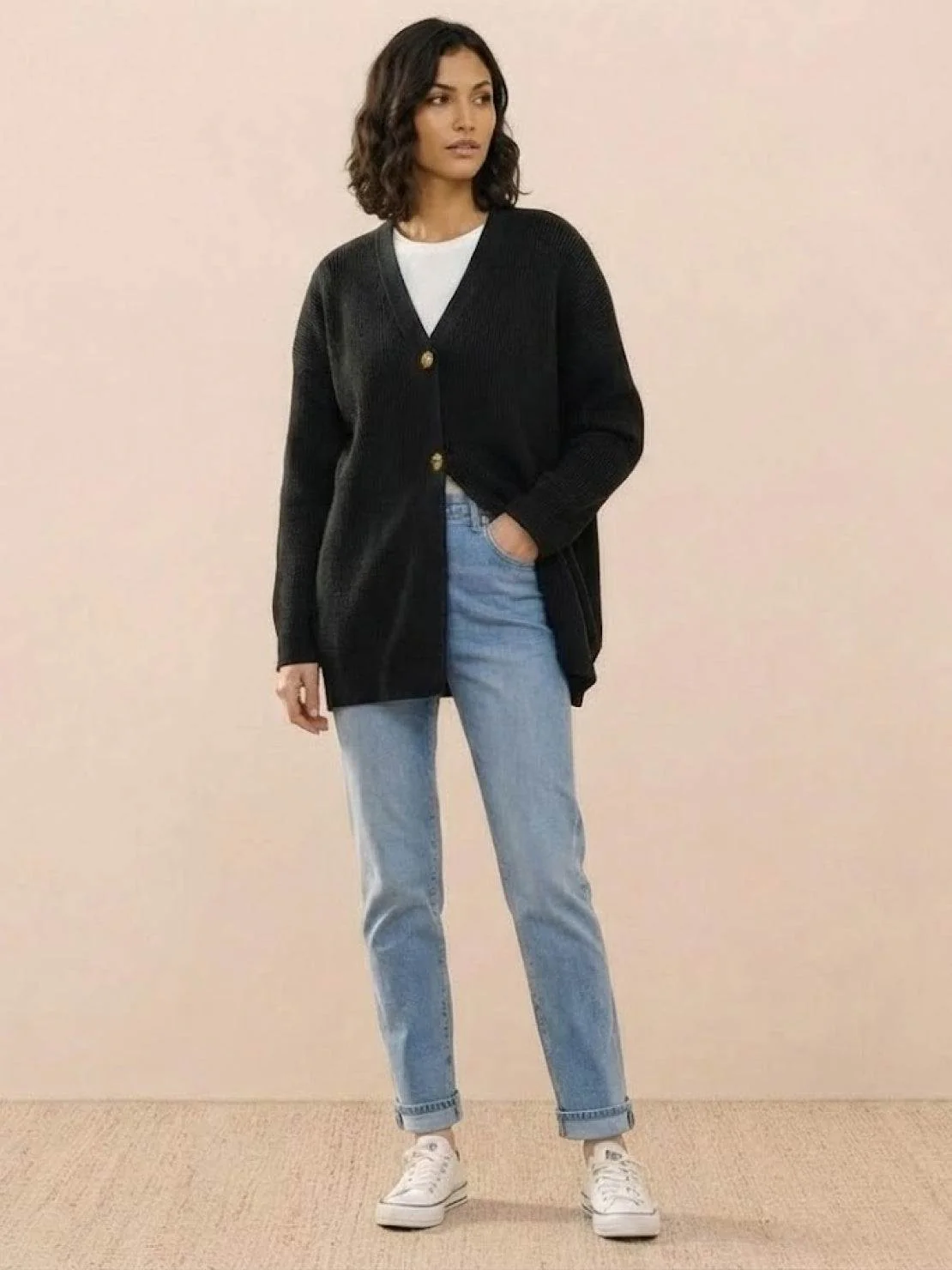 Relaxed Fit Oversized Button Down Knitwear Cardigan - Image 10