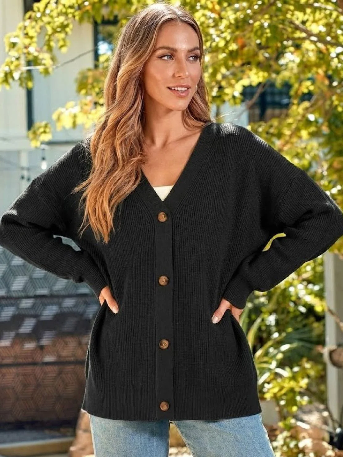 Relaxed Fit Oversized Button Down Knitwear Cardigan - Image 12