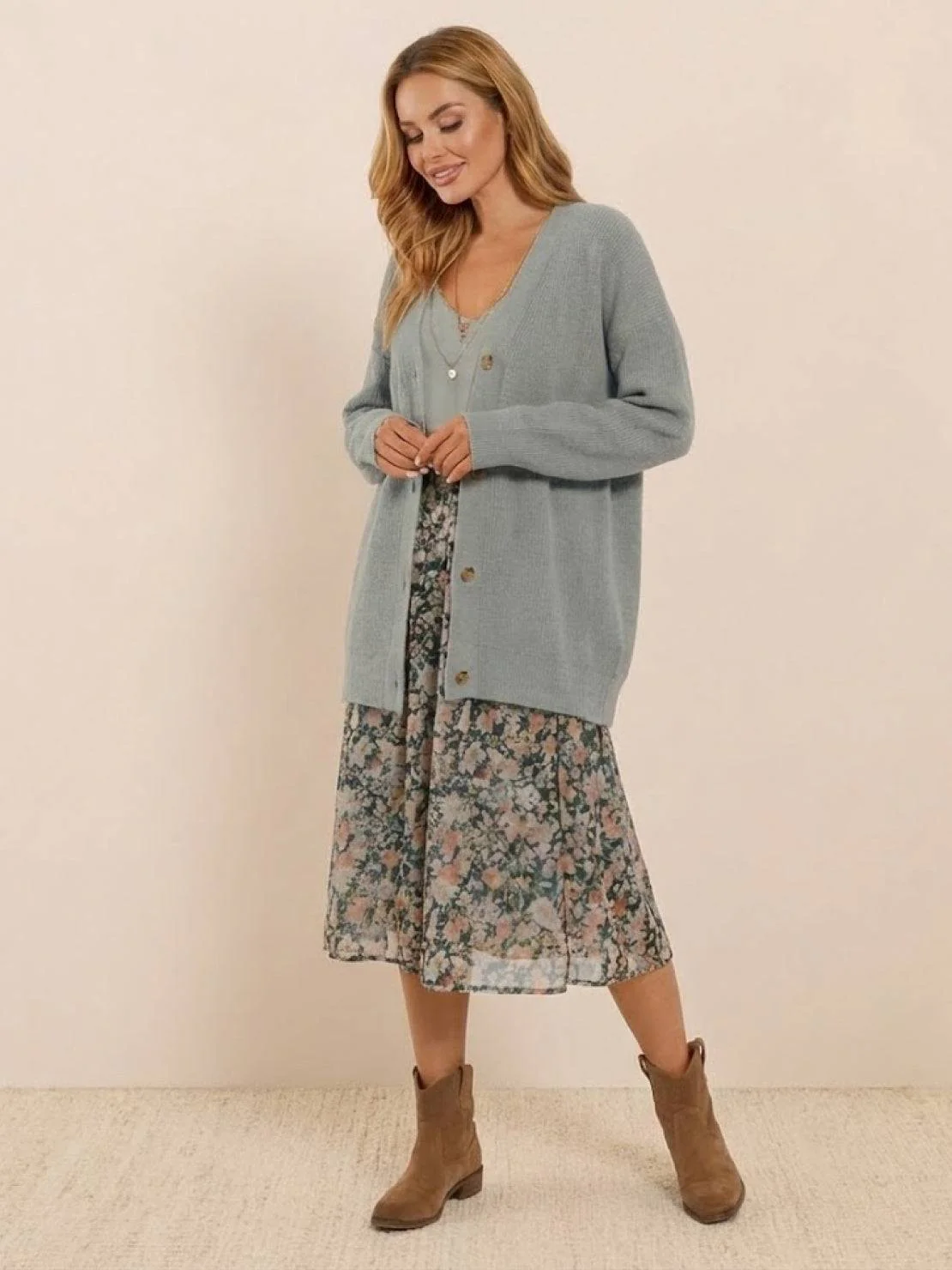Relaxed Fit Oversized Button Down Knitwear Cardigan - Image 16