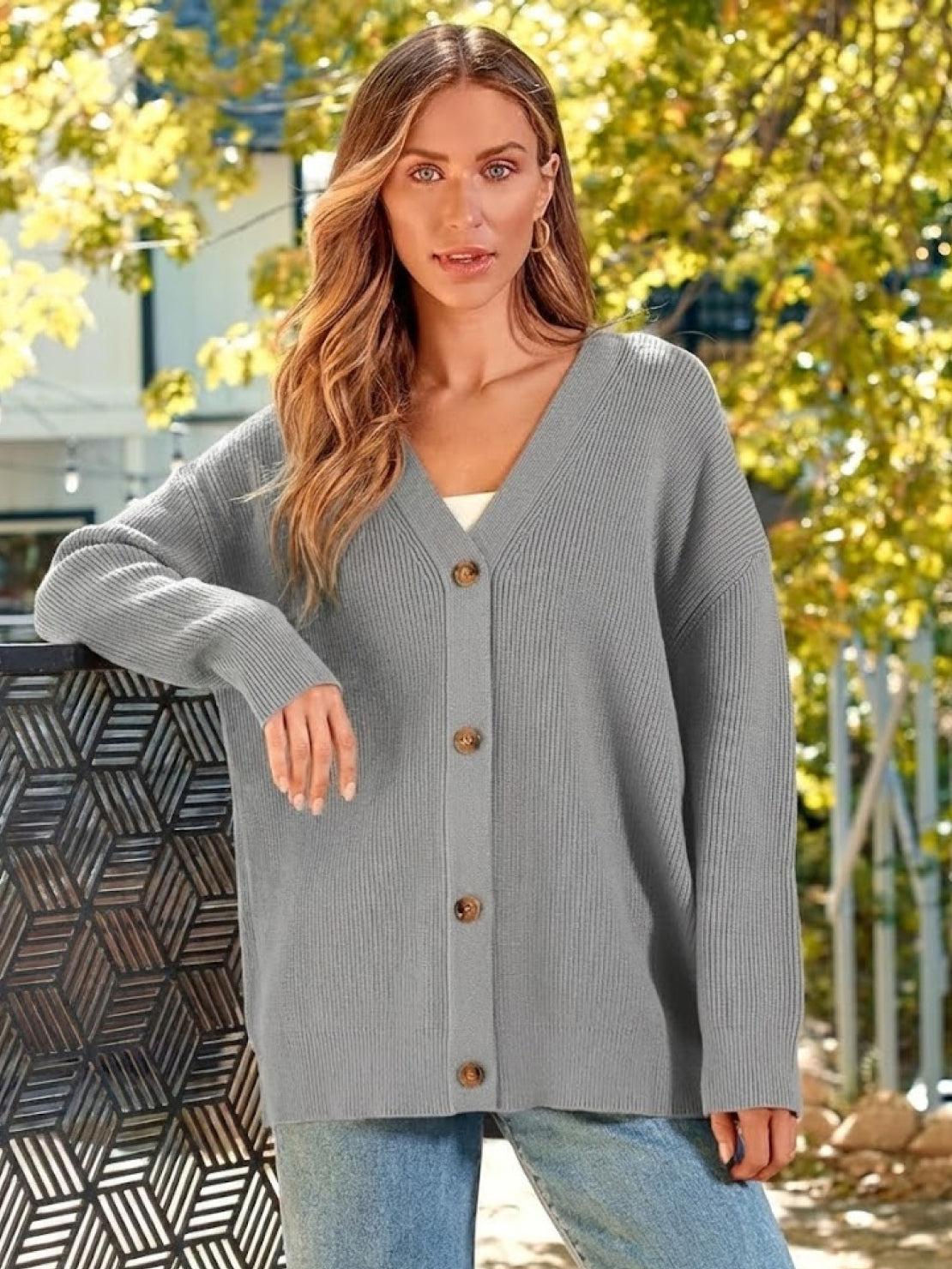 Relaxed Fit Oversized Button Down Knitwear Cardigan - Image 18