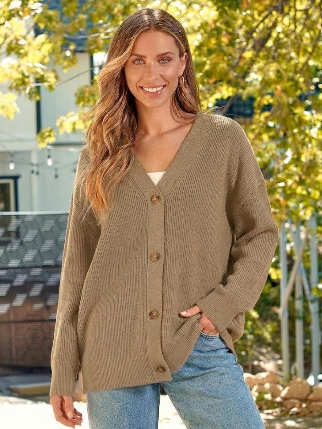 Relaxed Fit Oversized Button Down Knitwear Cardigan - Image 6