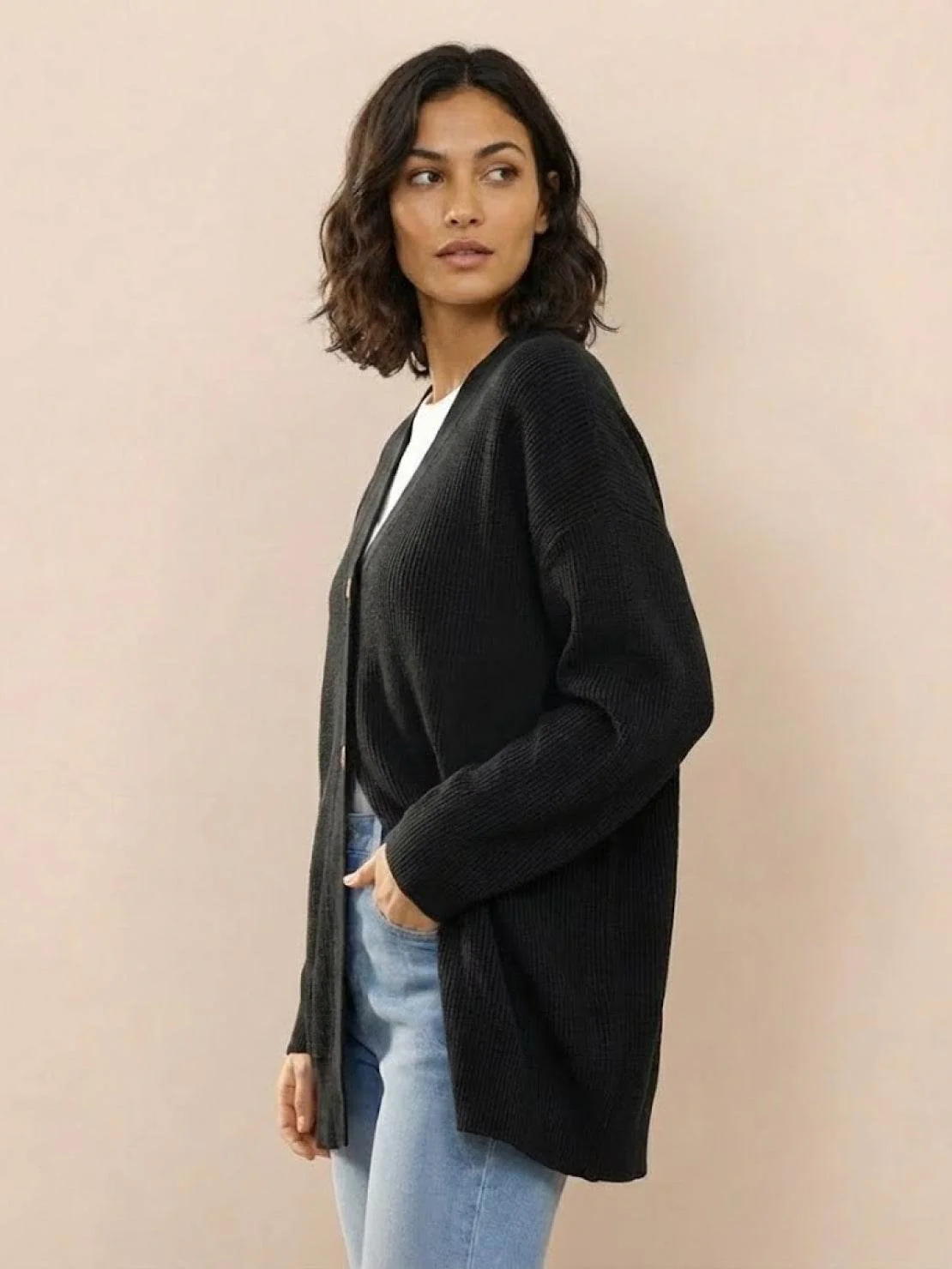 Relaxed Fit Oversized Button Down Knitwear Cardigan - Image 8
