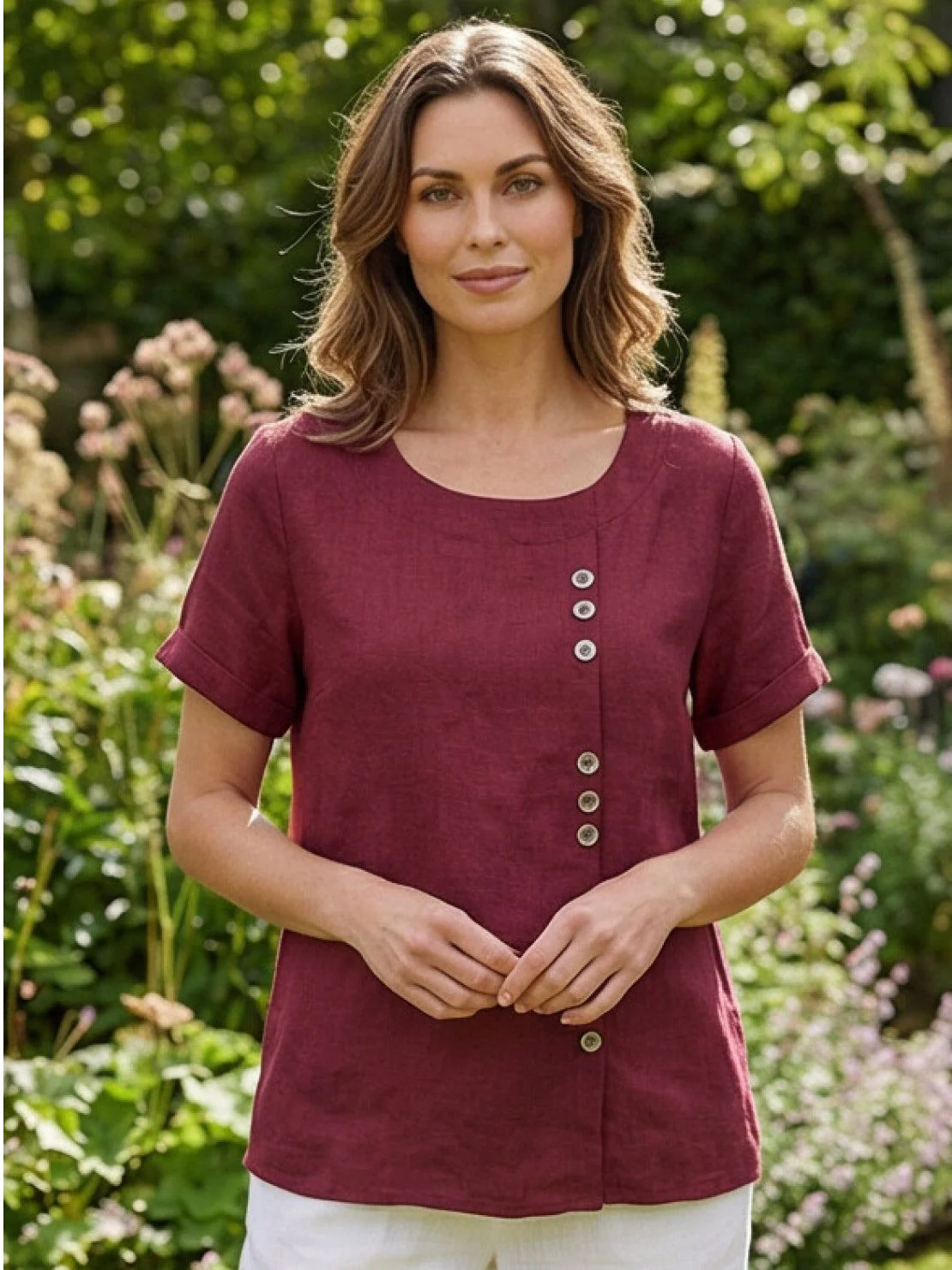 Relaxed Fit Pure Cotton Button-Up T-Shirt - Image 12