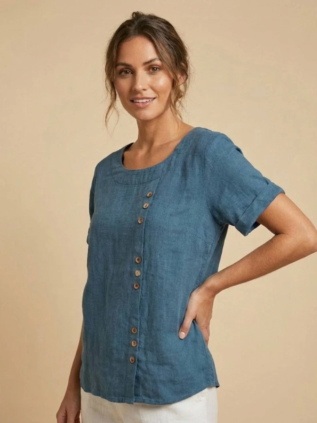 Relaxed Fit Pure Cotton Button-Up T-Shirt - Image 30