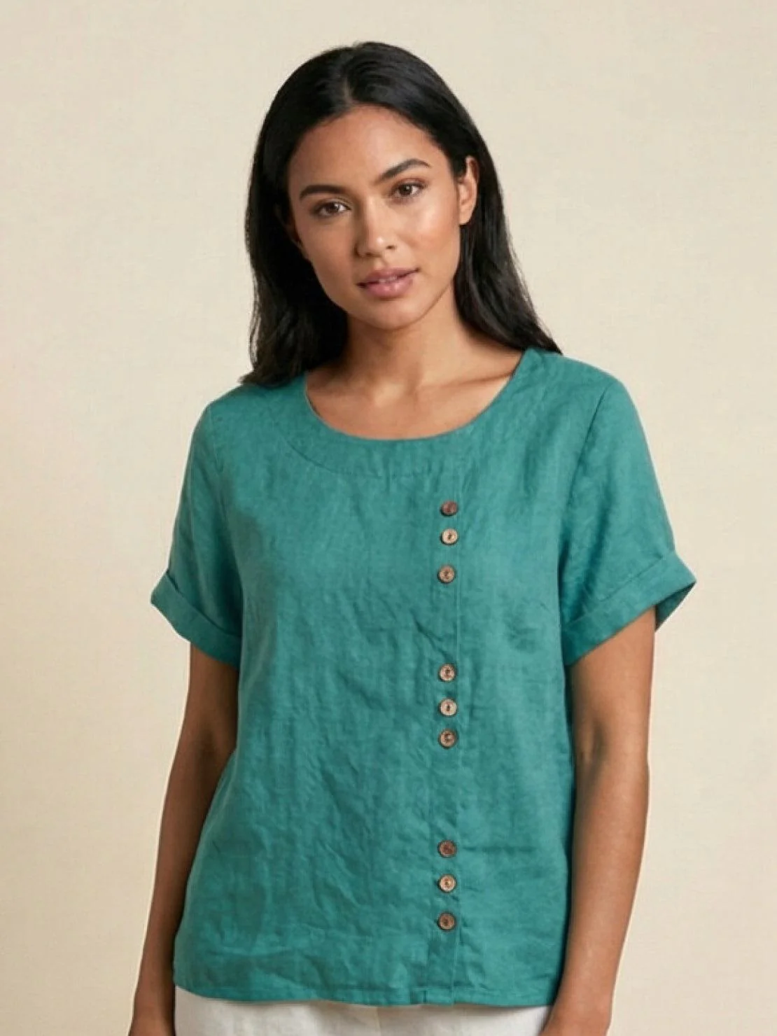 Relaxed Fit Pure Cotton Button-Up T-Shirt - Image 36