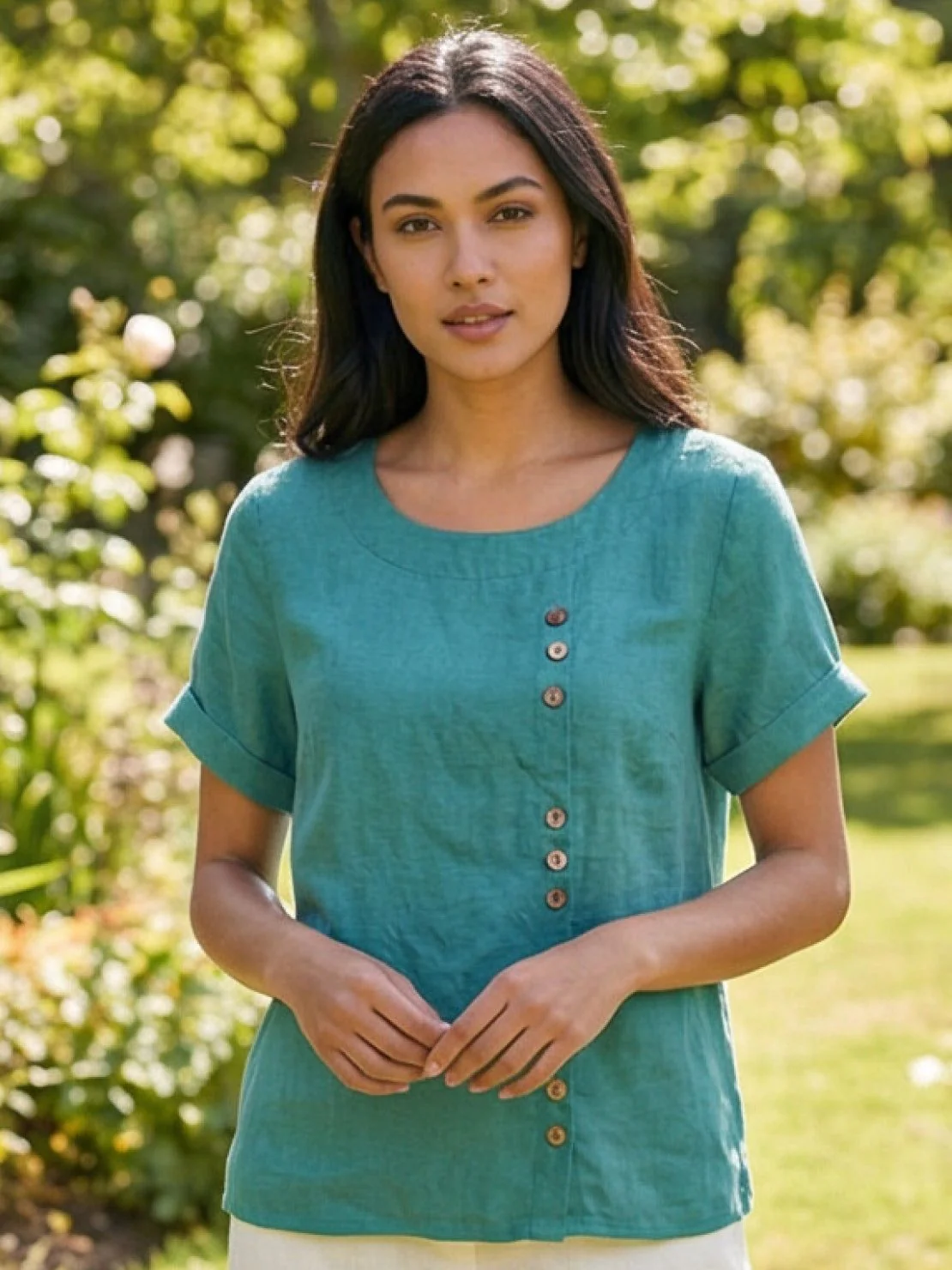 Relaxed Fit Pure Cotton Button-Up T-Shirt - Image 37