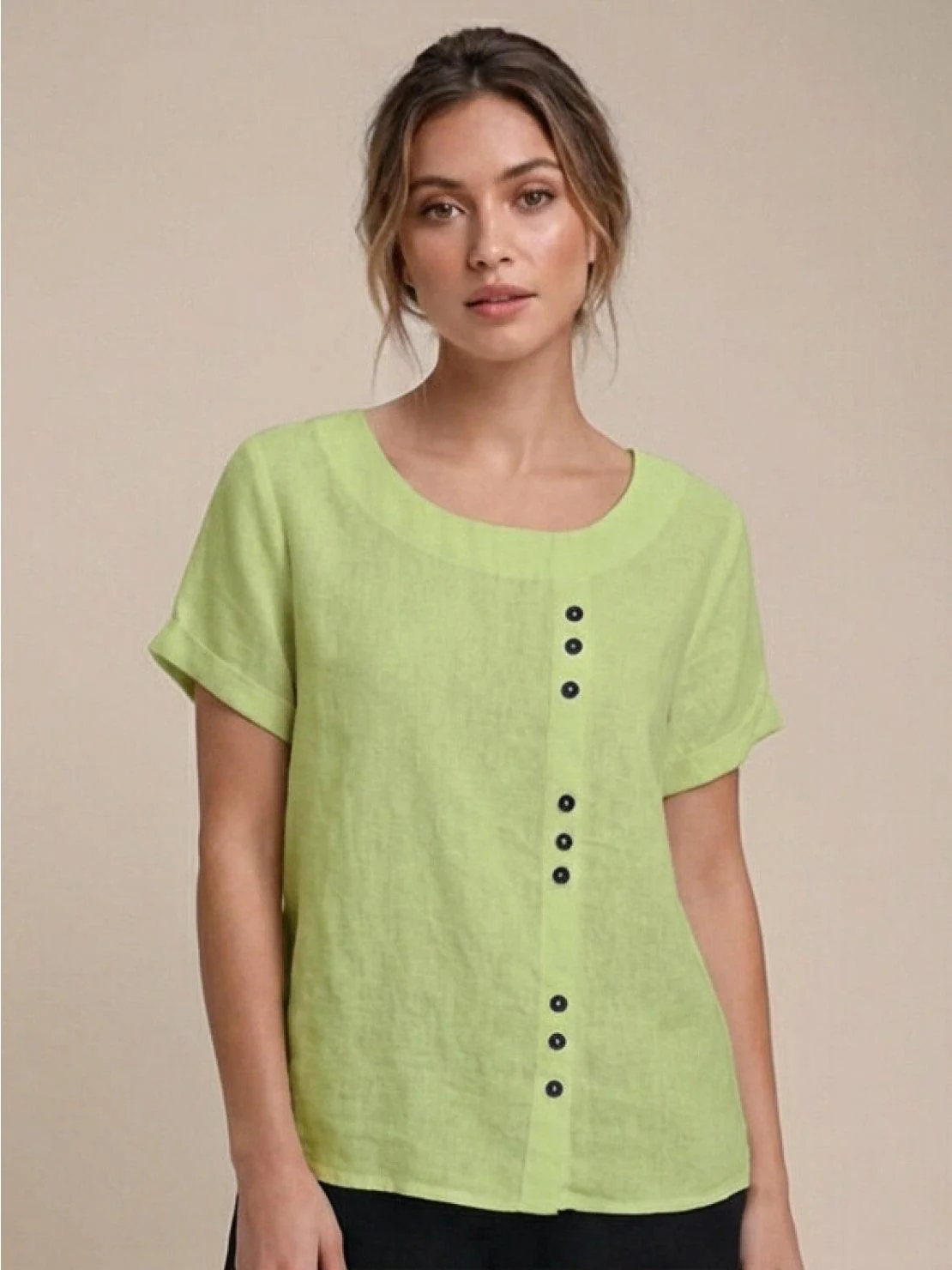 Relaxed Fit Pure Cotton Button-Up T-Shirt - Image 46