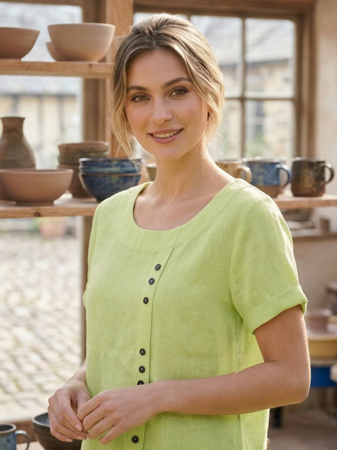 Relaxed Fit Pure Cotton Button-Up T-Shirt - Image 47