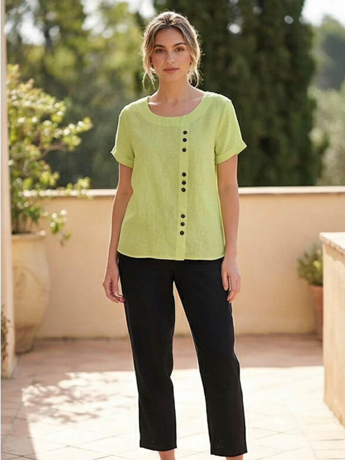 Relaxed Fit Pure Cotton Button-Up T-Shirt - Image 48