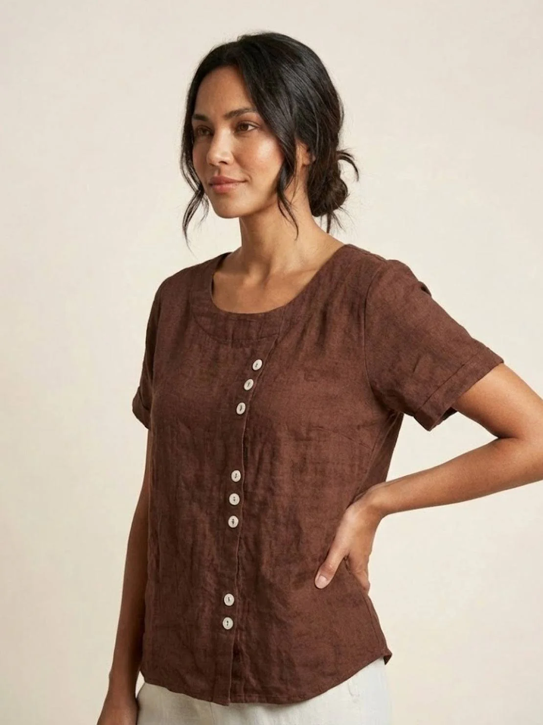 Relaxed Fit Pure Cotton Button-Up T-Shirt - Image 55