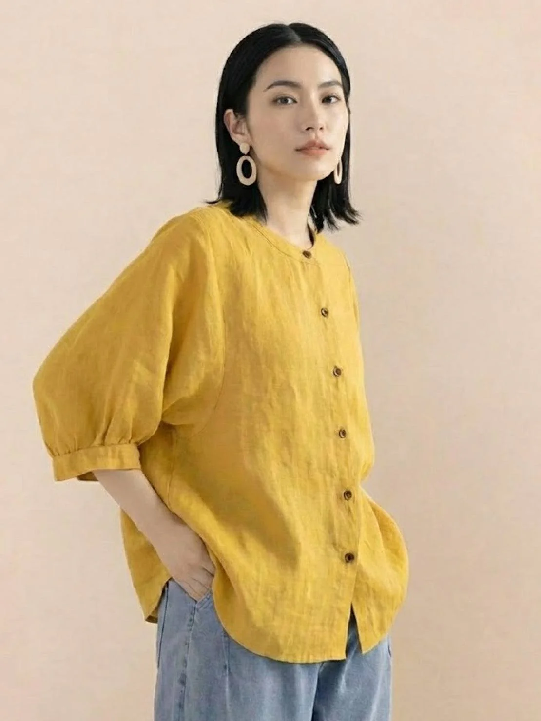 Relaxed Loose Breathable Linen Blouse - Image 16