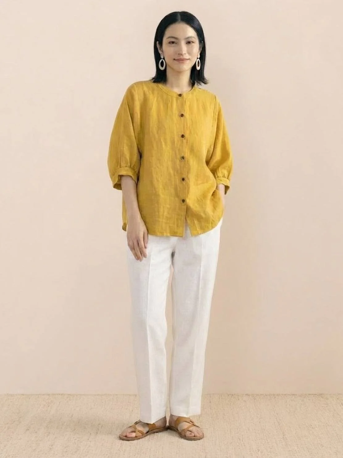 Relaxed Loose Breathable Linen Blouse - Image 18