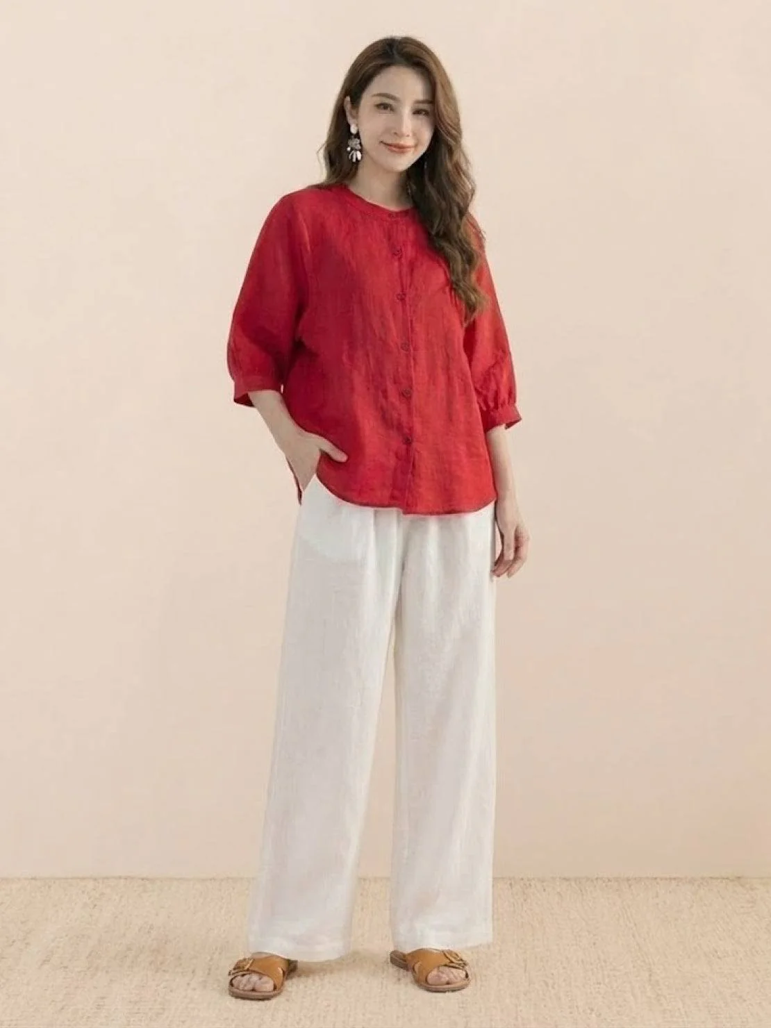 Relaxed Loose Breathable Linen Blouse - Image 28