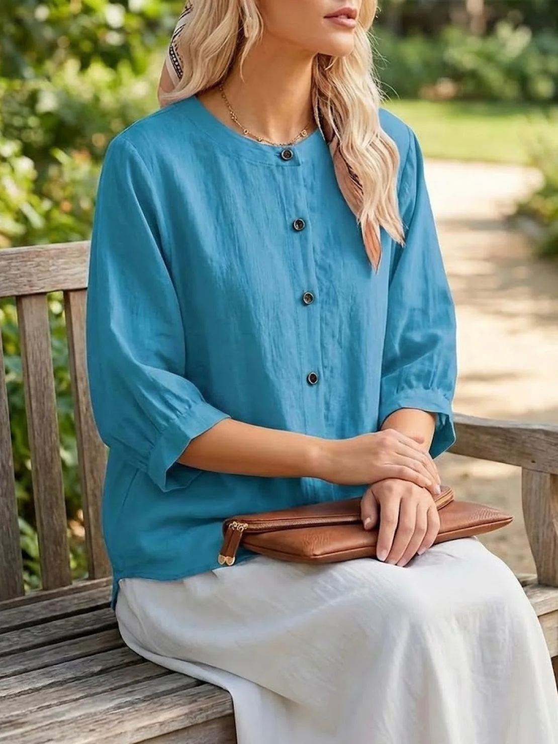 Relaxed Loose Breathable Linen Blouse - Image 4