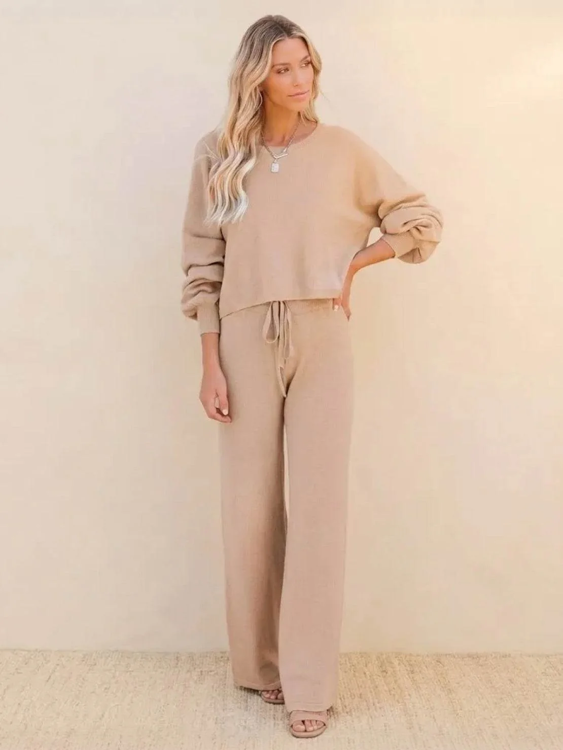Round Neck Loose Fit Cozy Two-Piece Set