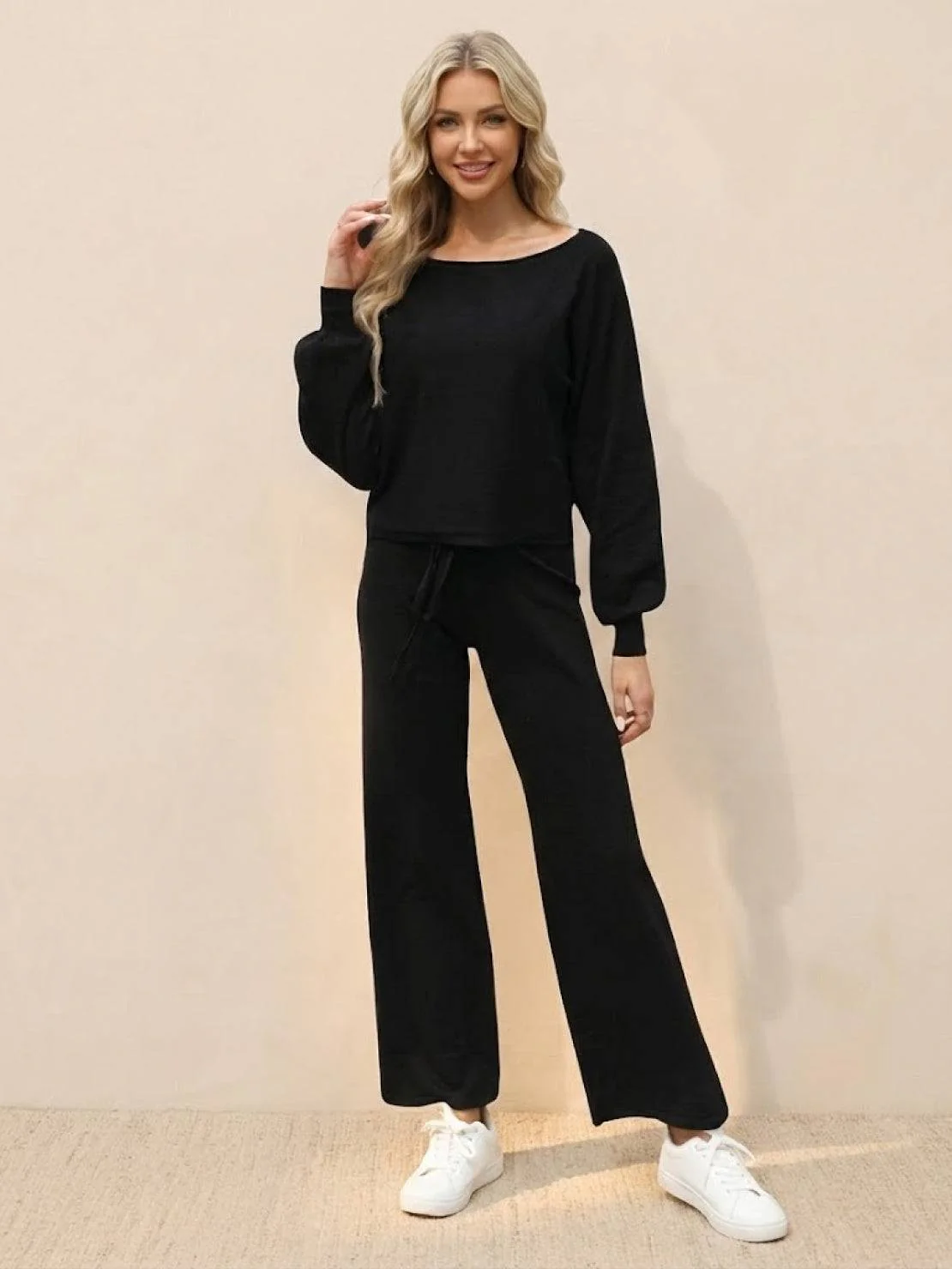 Round Neck Loose Fit Cozy Two-Piece Set - Image 11