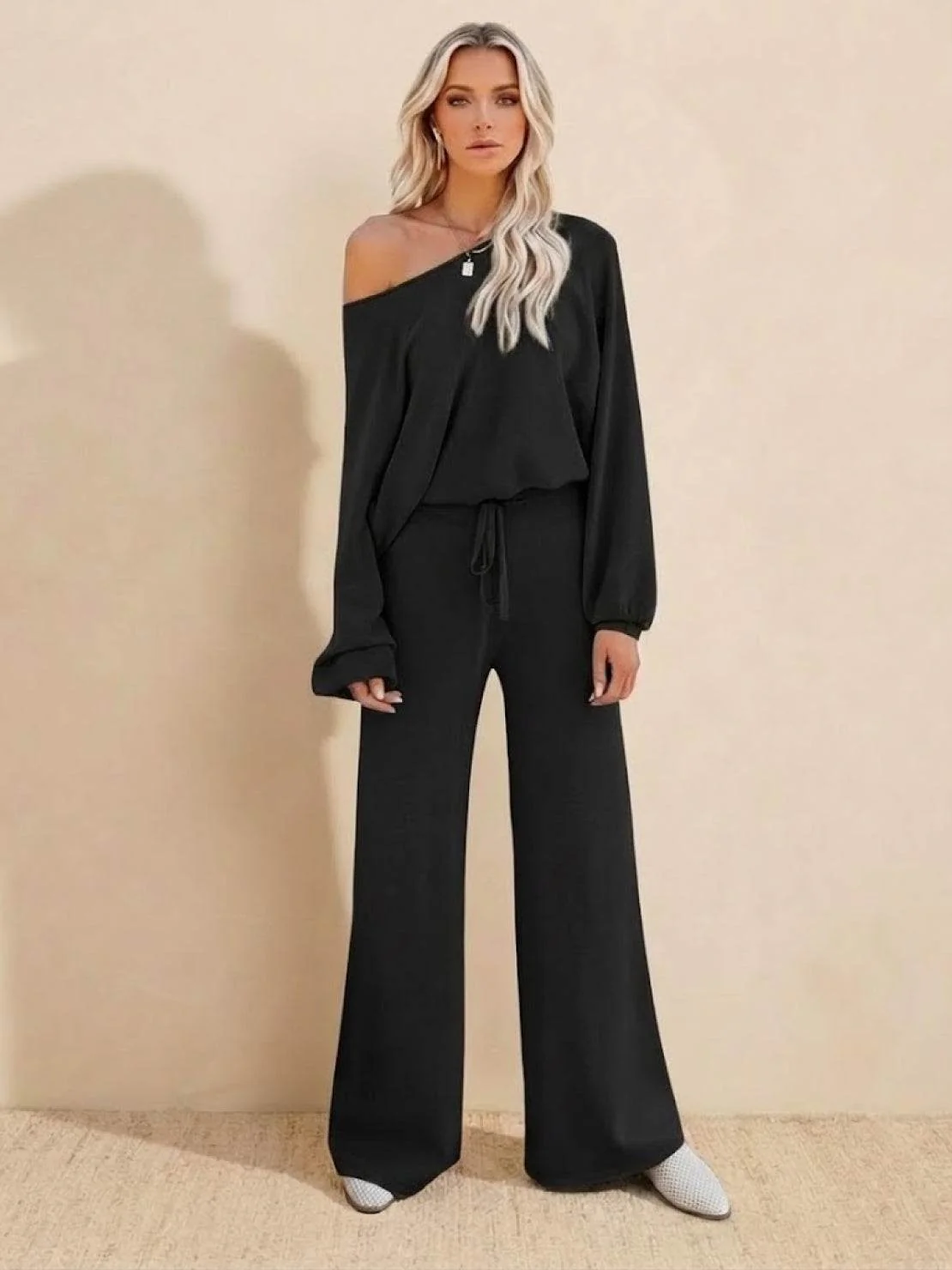 Round Neck Loose Fit Cozy Two-Piece Set - Image 12
