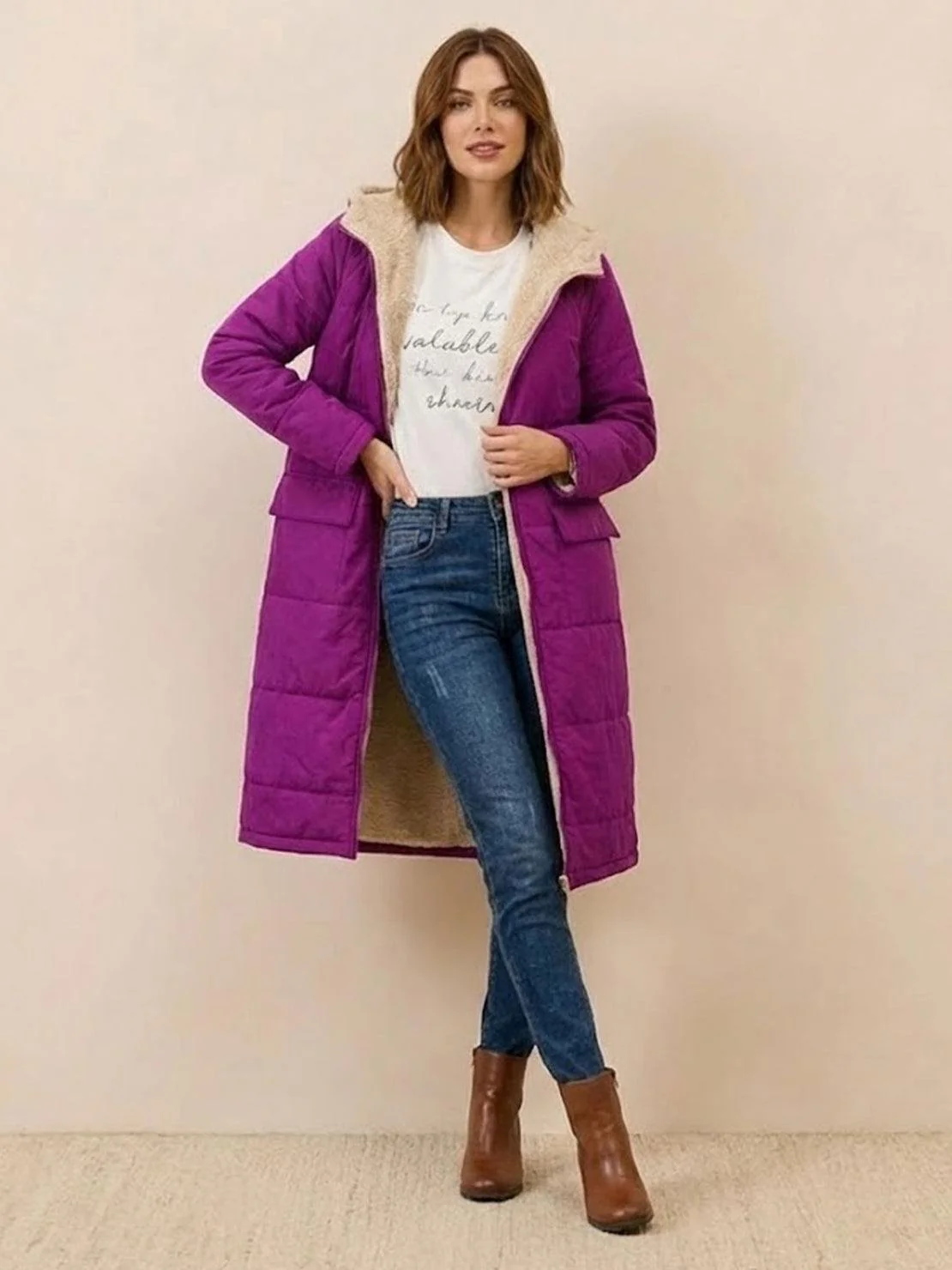 Sherpa-Lined Hooded Teddy Coat - Image 26