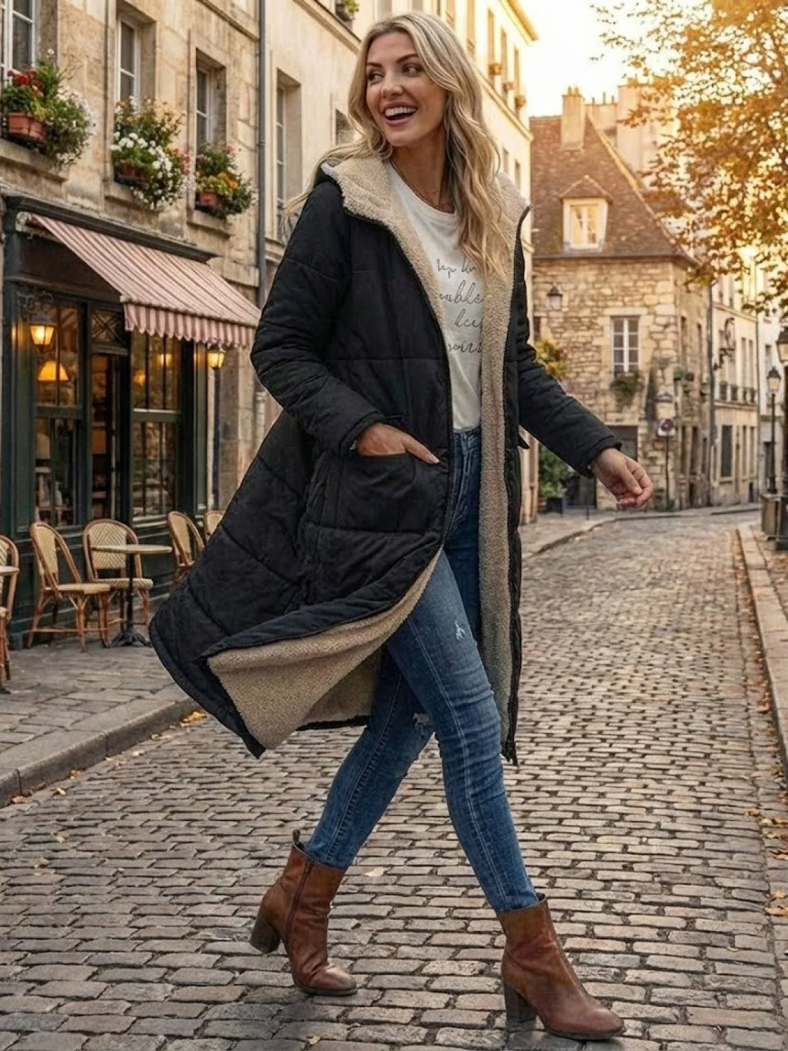 Sherpa-Lined Hooded Teddy Coat - Image 34