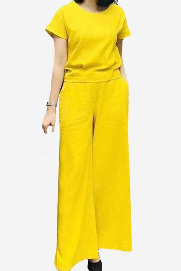 Short-Sleeved Bell Pants Two-Piece Set - Image 9