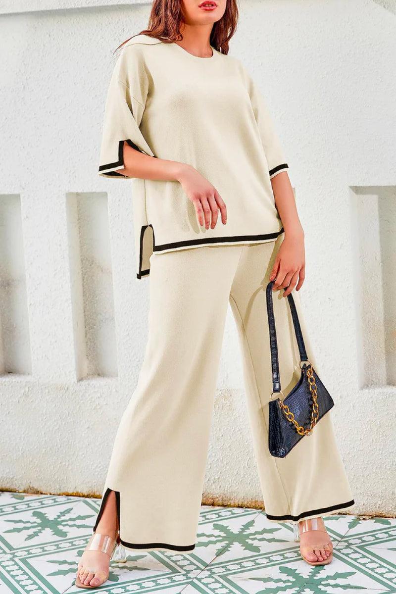 Short Sleeved Relaxed Fit Lounge Two-Piece Set - Image 12