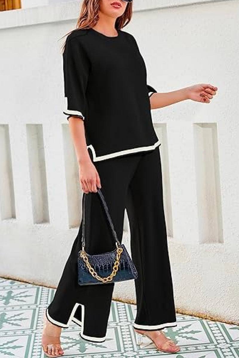 Short Sleeved Relaxed Fit Lounge Two-Piece Set - Image 18