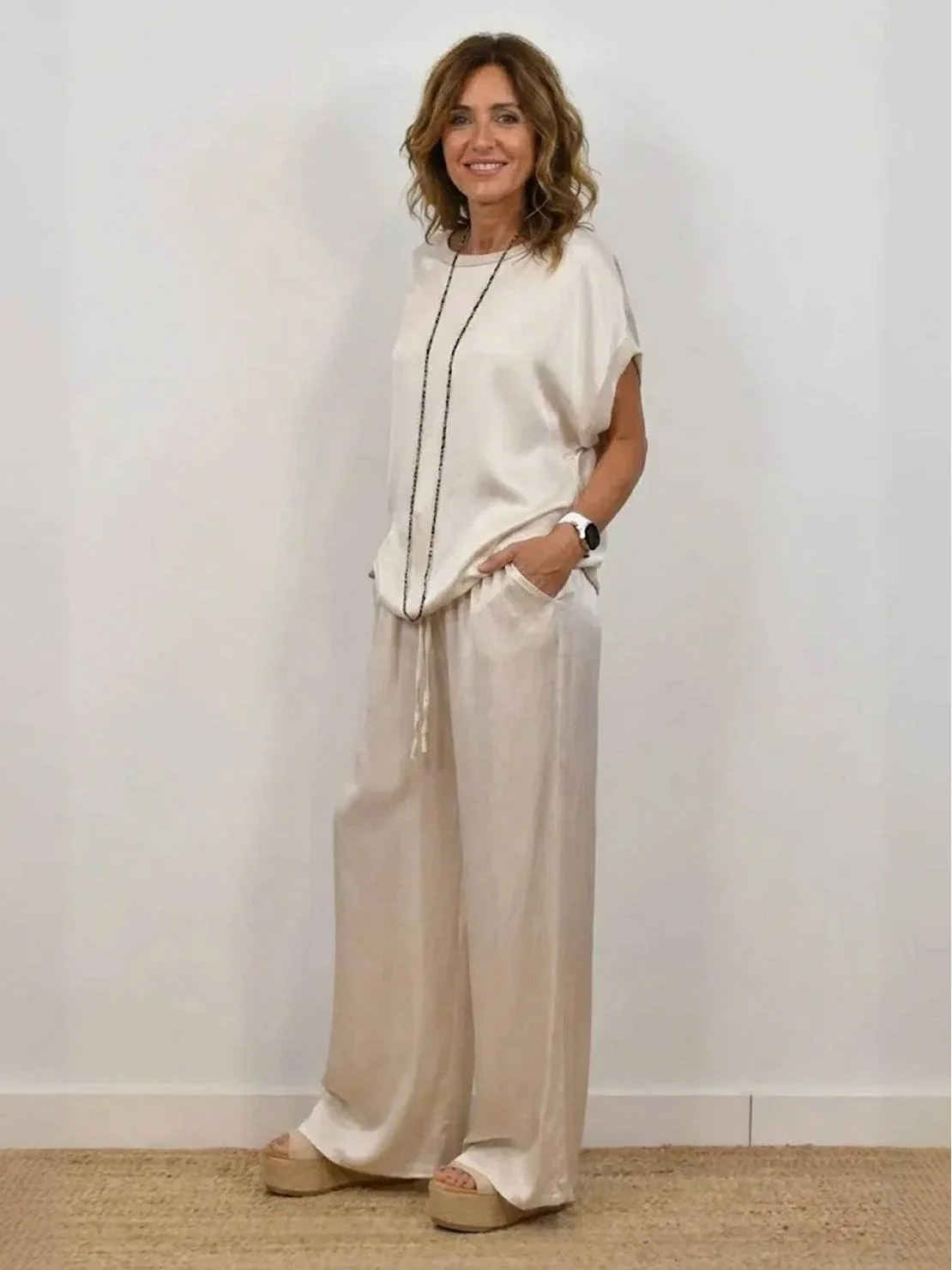 "Silken Escape" Satin Two-Piece Set - Image 16