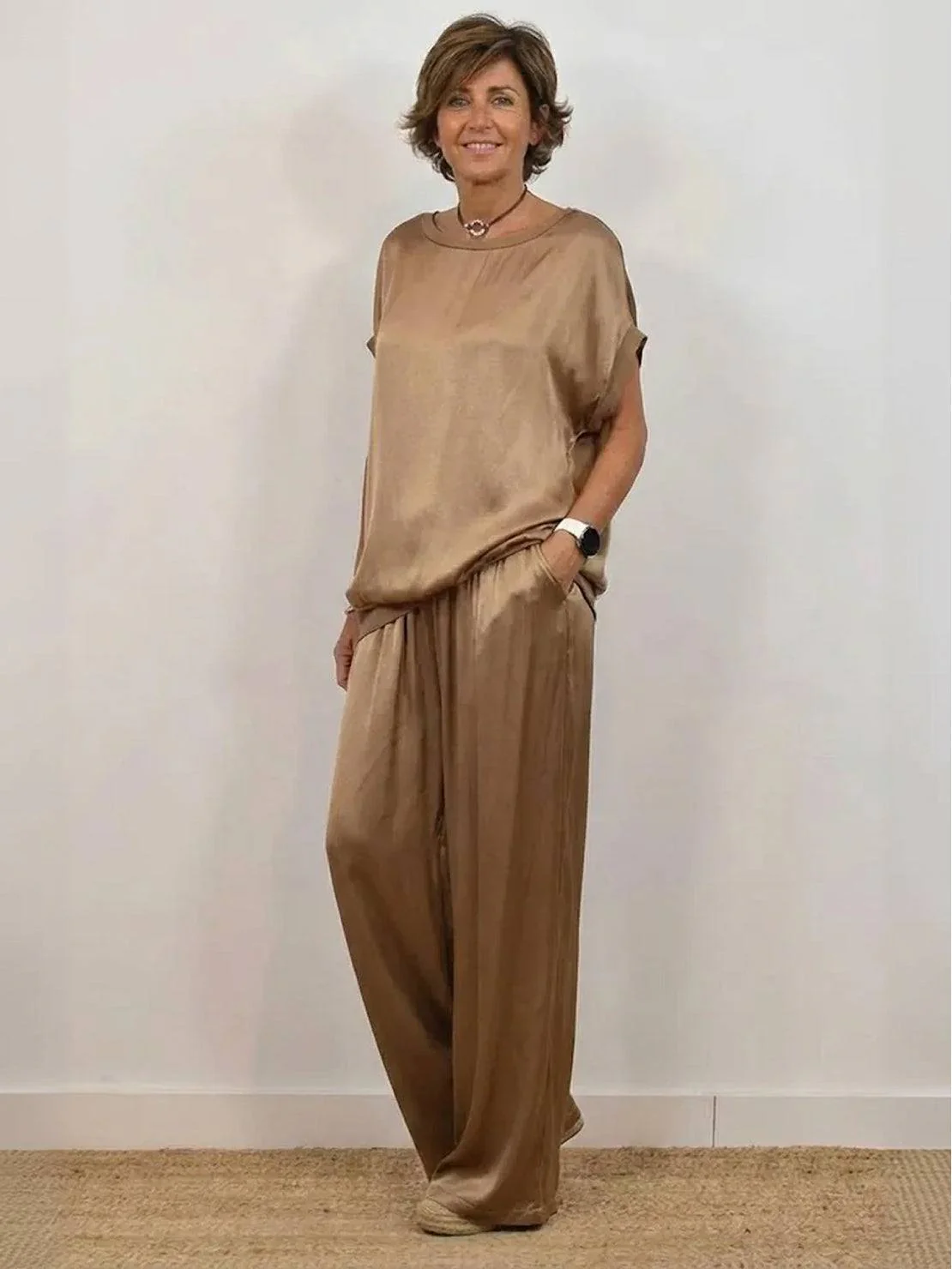 "Silken Escape" Satin Two-Piece Set - Image 28