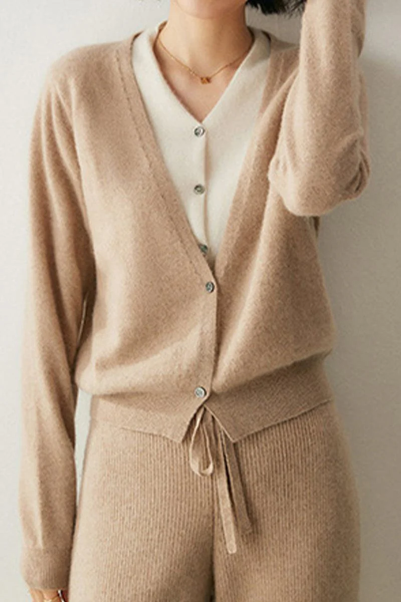Single-Breasted Cashmere Wool Cardigan - Image 6