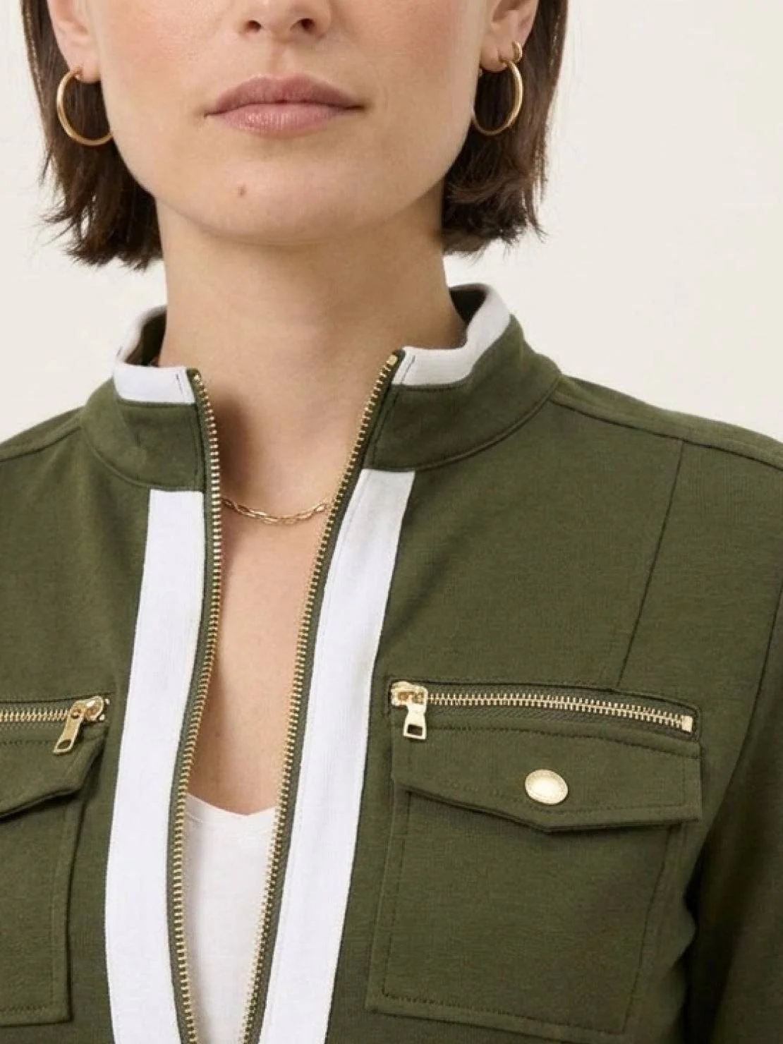 Sleek Contrast Zip Two-Piece - Image 24