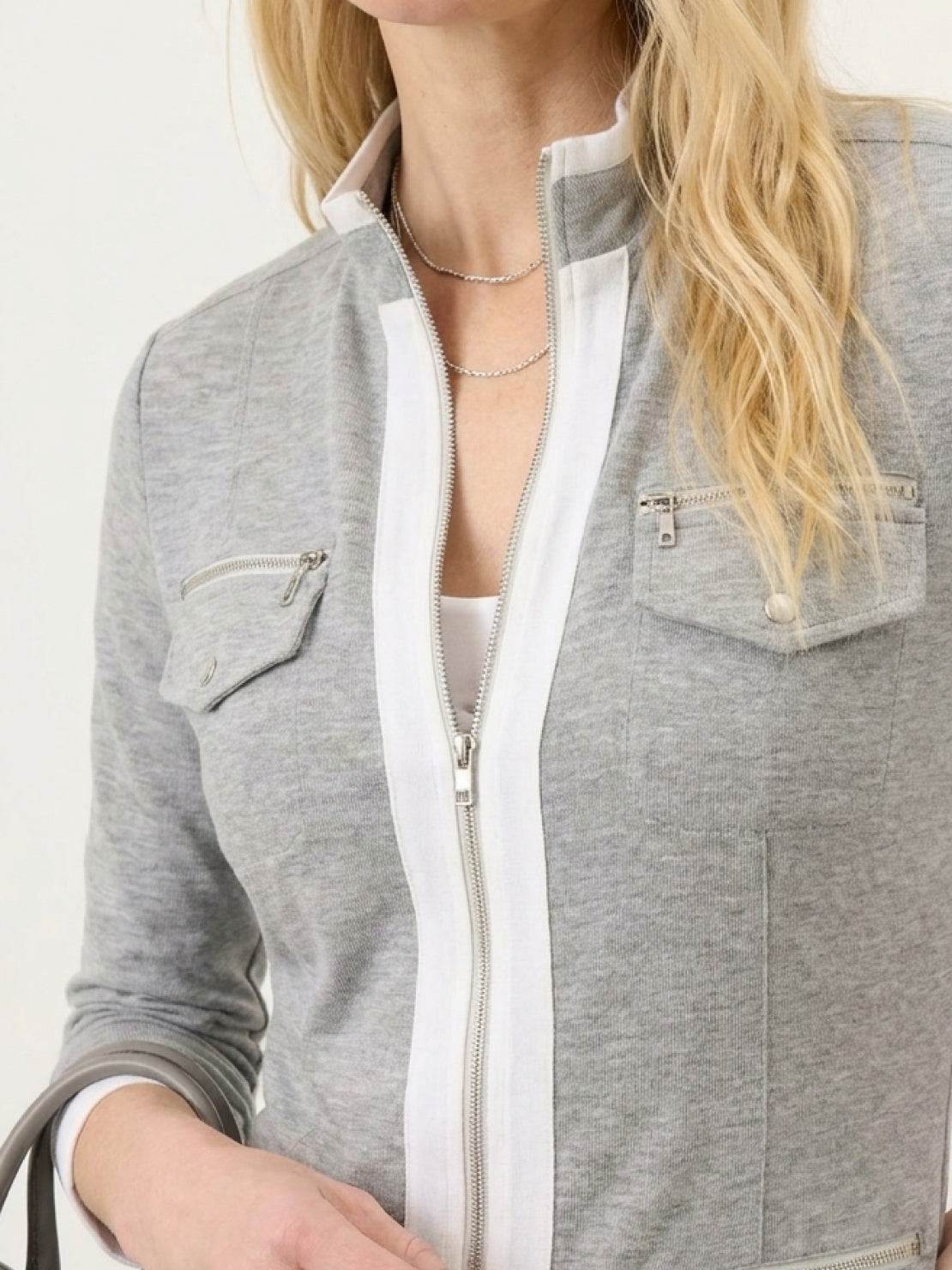 Sleek Contrast Zip Two-Piece - Image 30