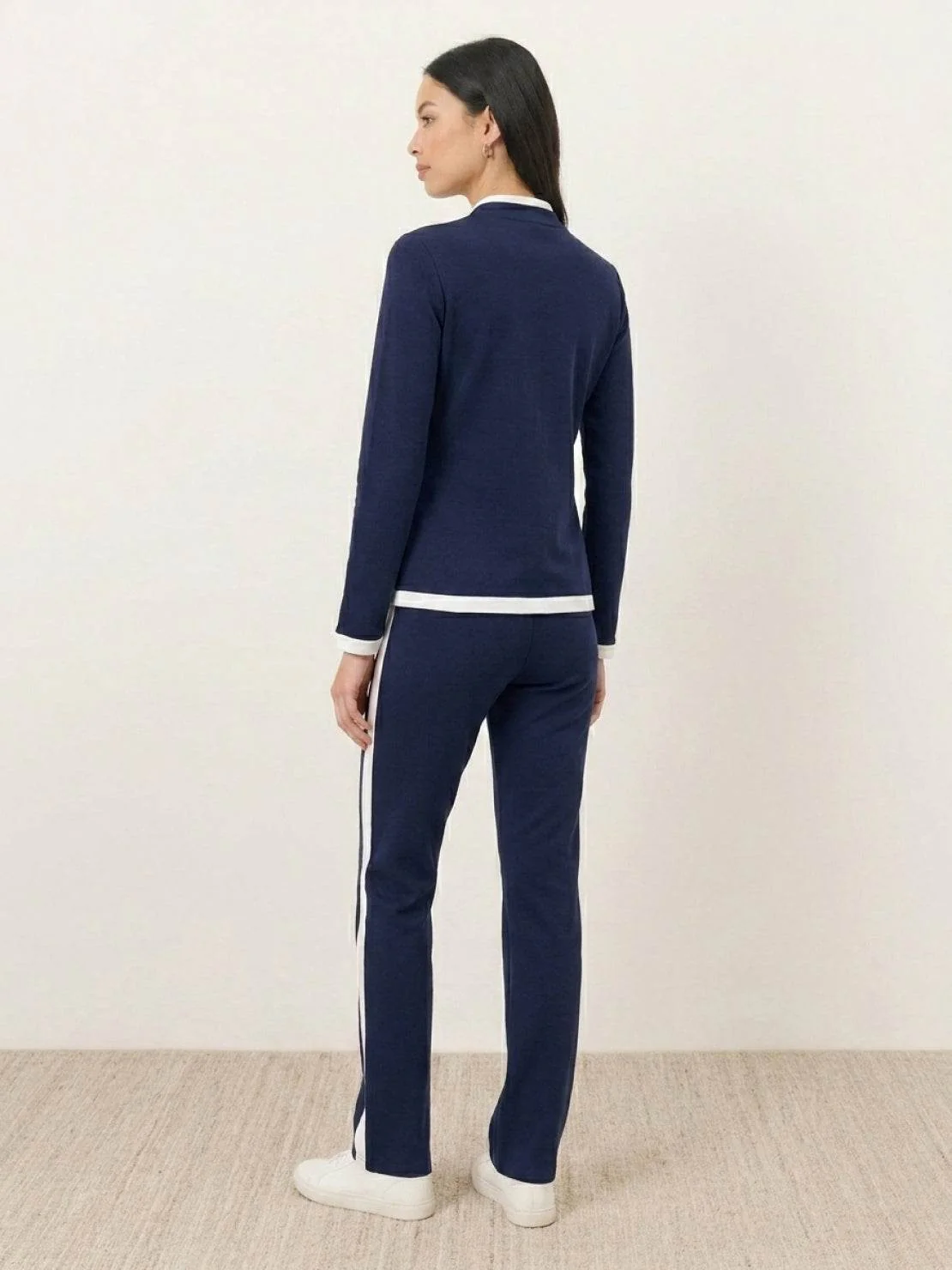 Sleek Contrast Zip Two-Piece - Image 5