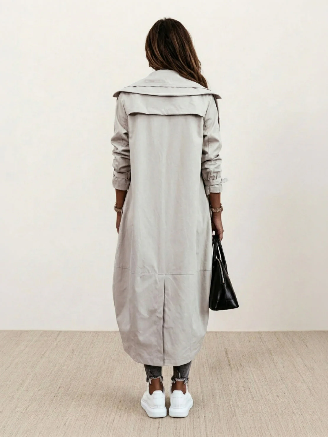 Sleek Minimalist Hooded Coat - Image 3
