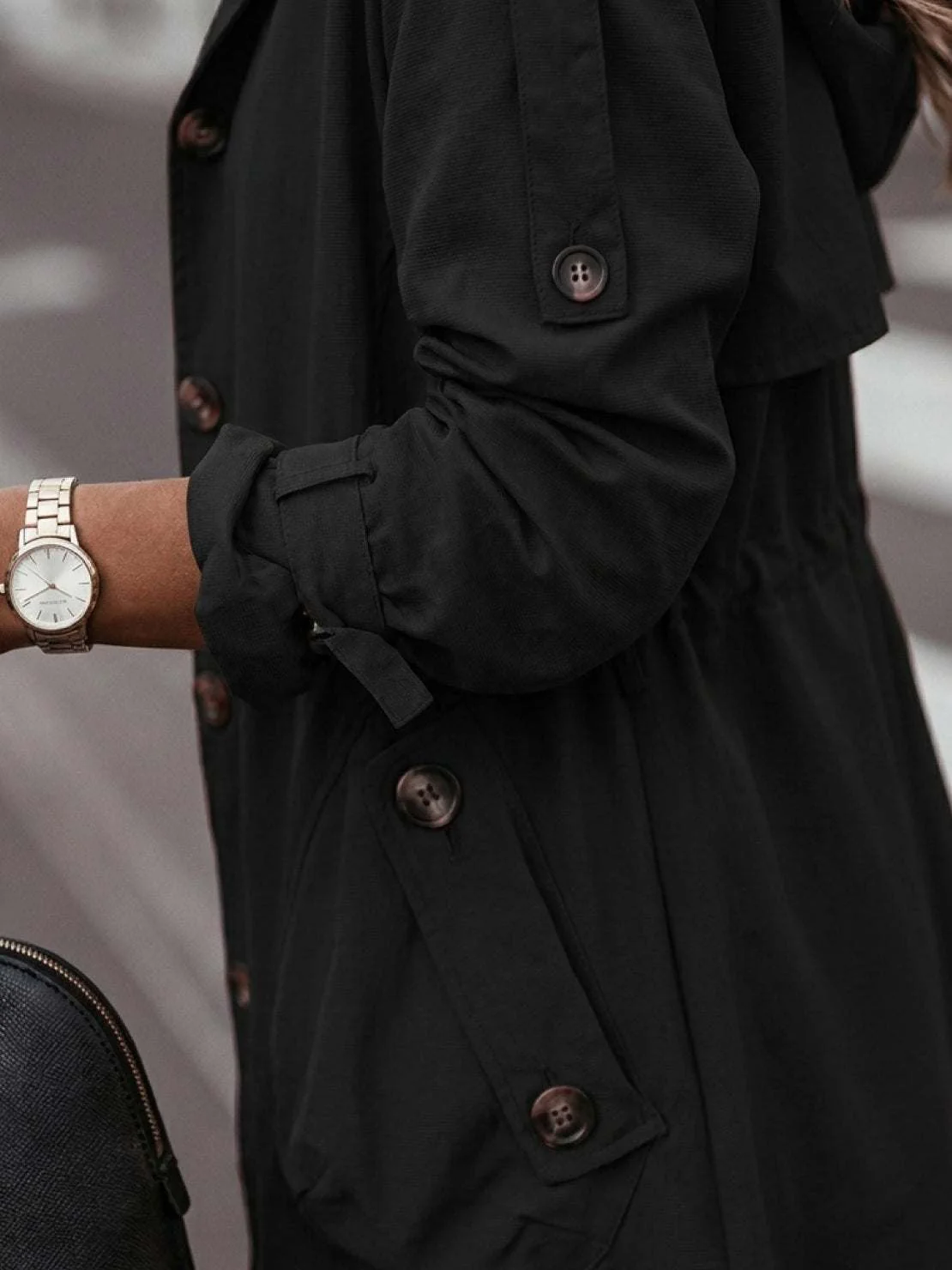 Sleek Minimalist Hooded Coat - Image 9