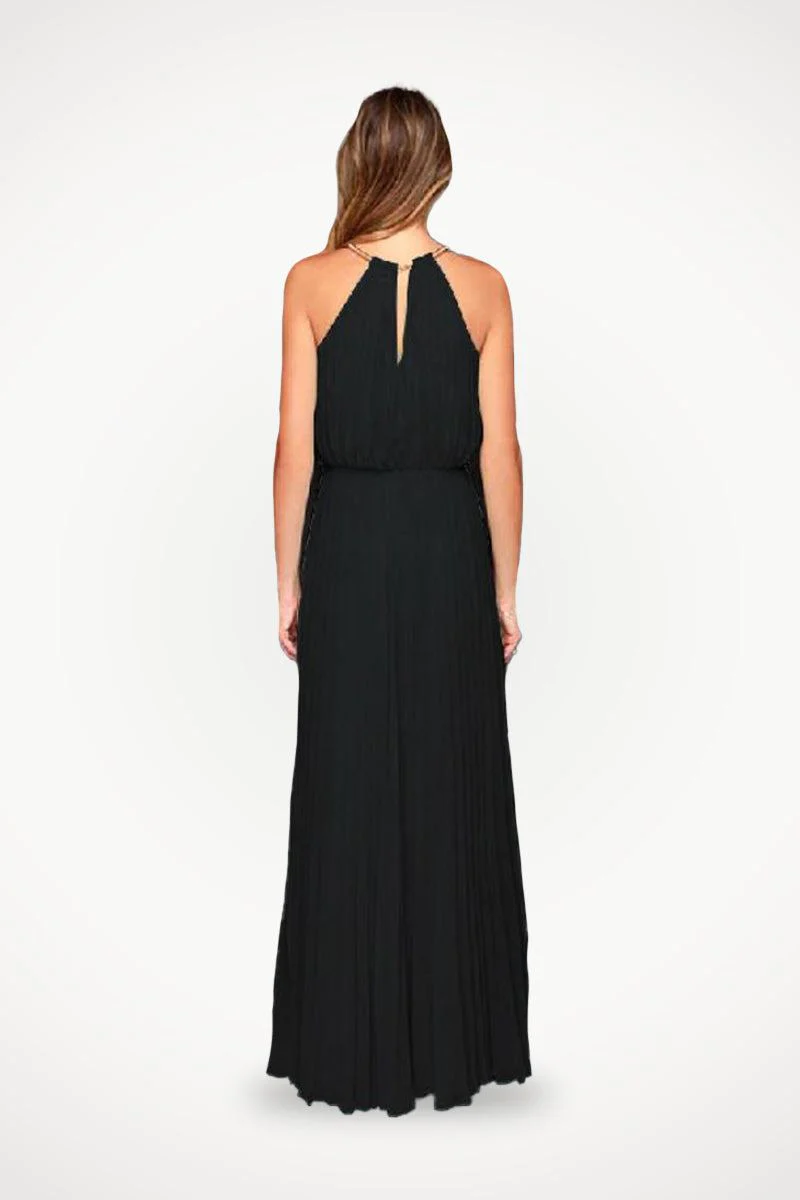 Sleeveless Belted Maxi Pleated Dress - Image 10