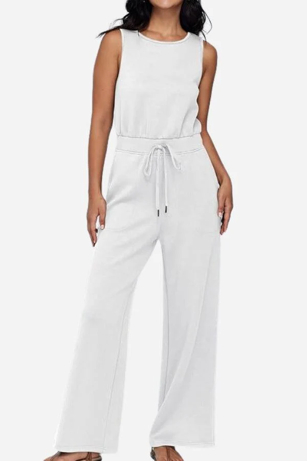 Sleeveless Wide Leg Pants Jumpsuit - Image 11