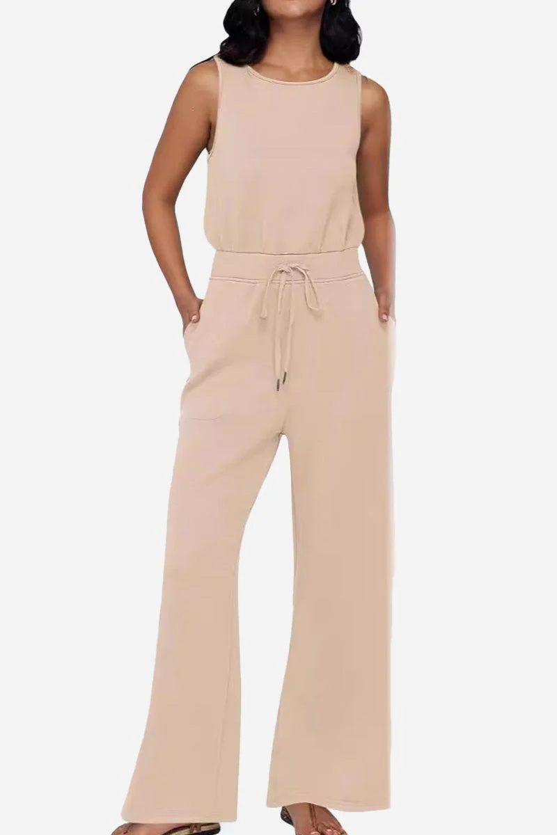 Sleeveless Wide Leg Pants Jumpsuit - Image 8