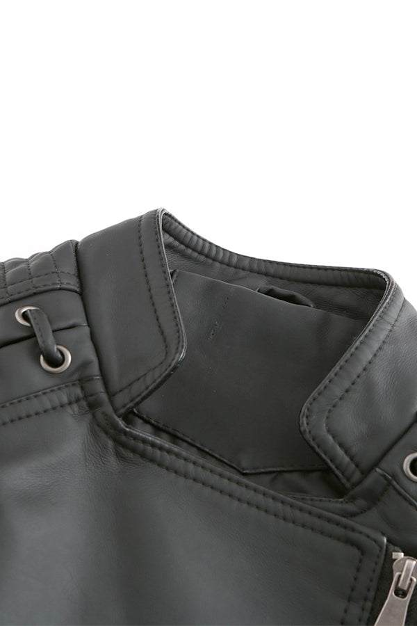 Slim Fit Leather Motorcycle Jacket - Image 11