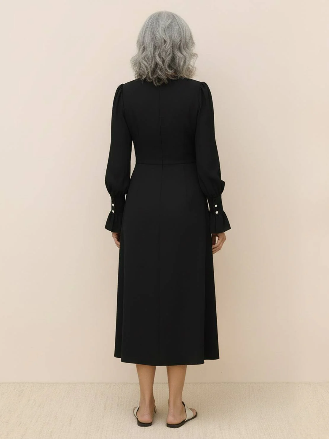 Slimming V-Neck Midi Dress - Image 21