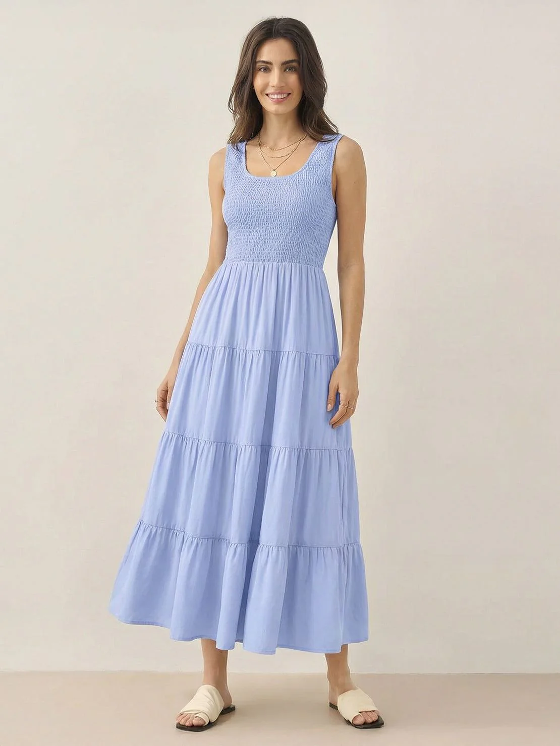 Smocked Sleeveless Maxi Dress - Image 11