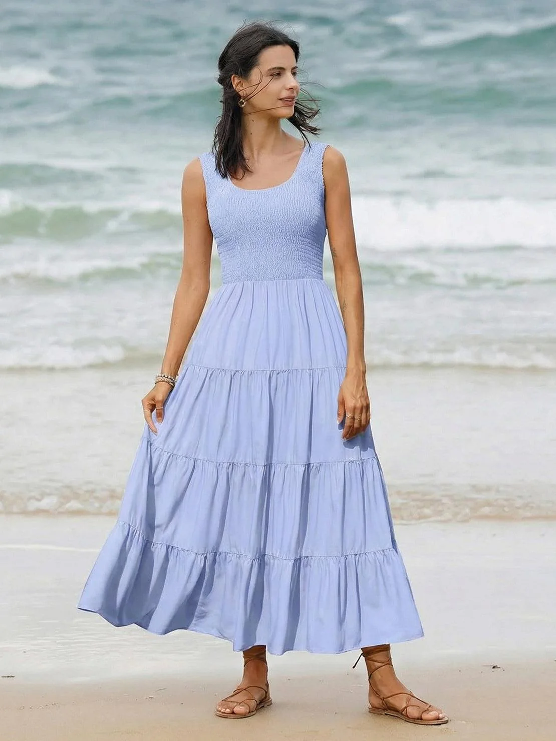 Smocked Sleeveless Maxi Dress - Image 14